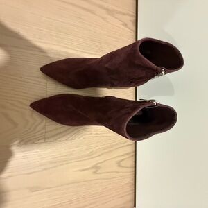Nine West Suede Ankle Boots – Burgundy / Wine – Size 8M – Pointed Toe